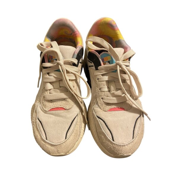 Puma RsX‎ Cam X Squish Lace Up  Woman Beige, White Sneakers Casual Size 8.5 - Picture 1 of 8
